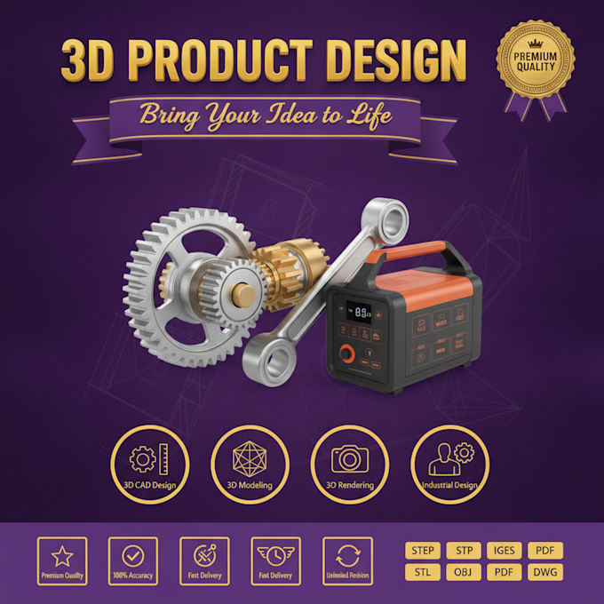 do solidwork 3d cad design 3d cad model 3d product design for manufacture