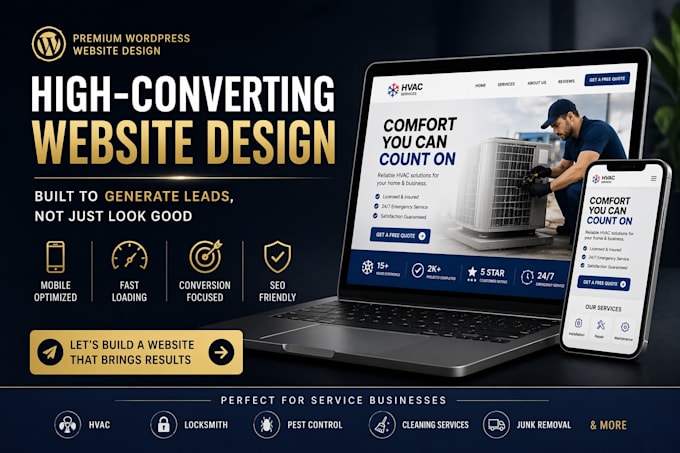 design a high converting wordpress website for your service business