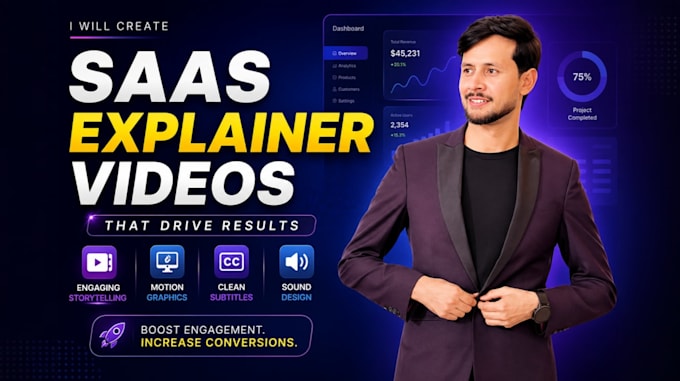 create a premium saas product explainer and UI animation
