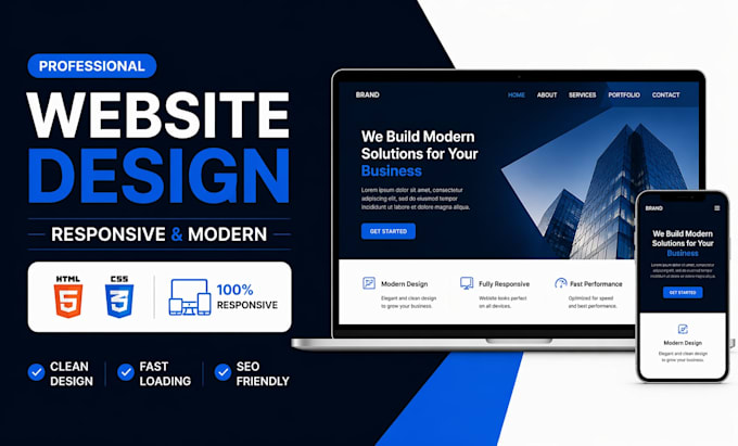 design a responsive business website using HTML CSS