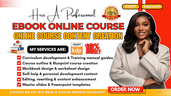 create ebook online course, training content, curriculum, online course content