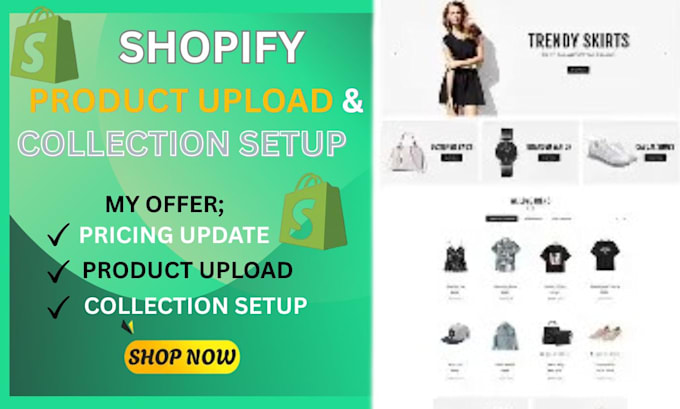 upload shopify products, setup collections and update pricing