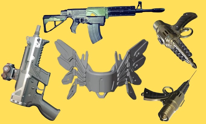 do 3d gun modelling , props weapon for roblox, unity, and blender