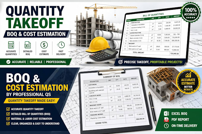 do accurate construction cost estimation, material takeoff, quantity take