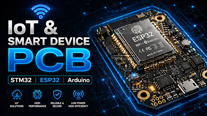 do iot pcb design with stm32, esp32, or arduino schematics