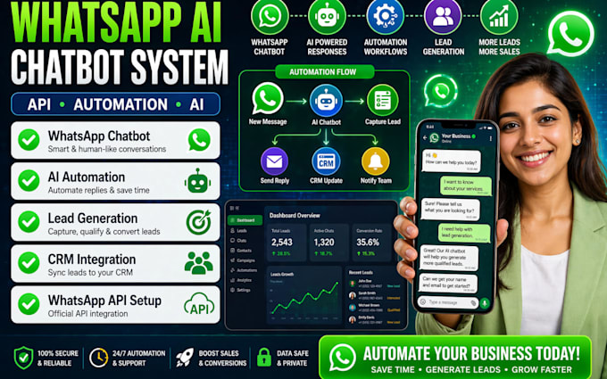 Build a whatsapp chatbot, whatsapp api, ai chatbot automation ai lead ...