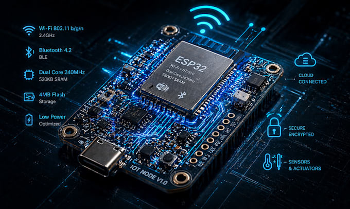 design esp32 stm32 iot pcb with embedded firmware and layout