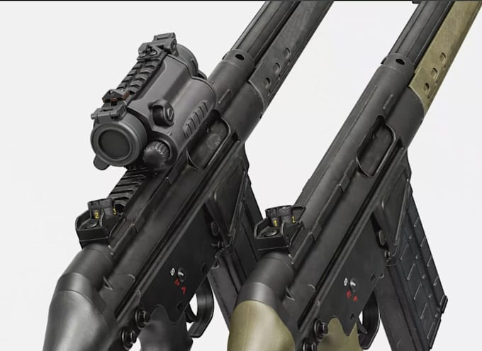 create realistic 3d weapon models and game ready assets for games