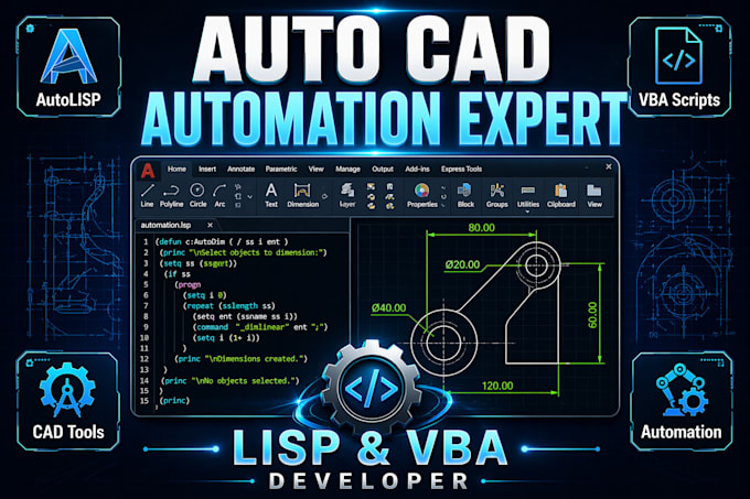 create autocad automation tools using autolisp or vba