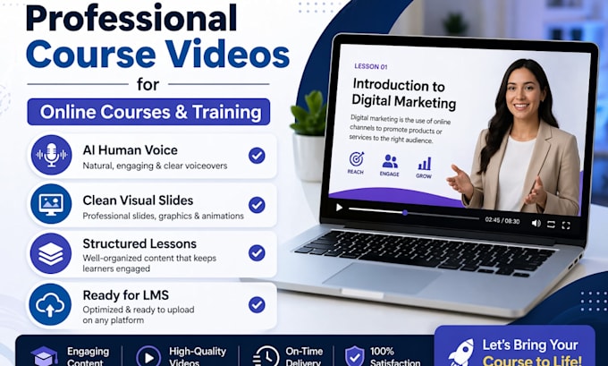 design engaging ai elearning course videos with human instructor voice