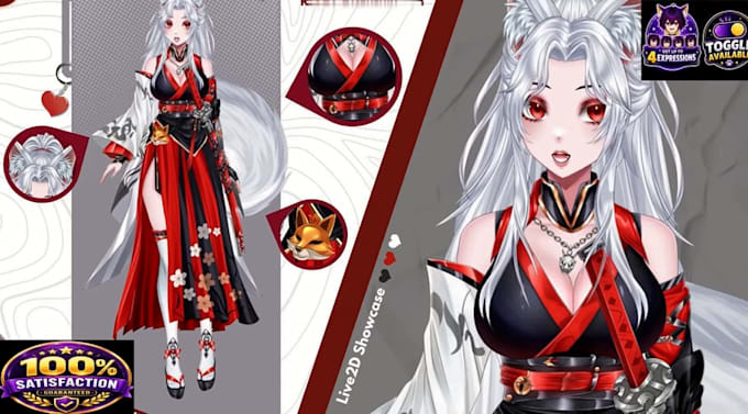 pro male female live2d model chibi vtuber model live2d rigging vtuber avatar mod