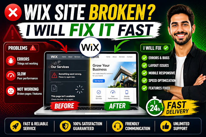 fix wix website problems, layout, and responsiveness issues, wix seo fix