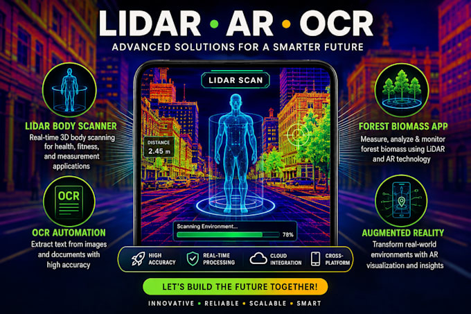 build lidar body scanner augmented reality forest biomass app, ocr automation