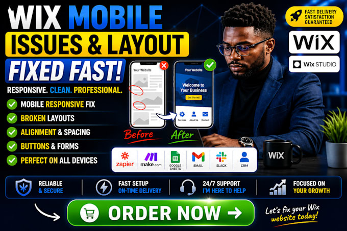 fix wix mobile responsive issues and broken layouts