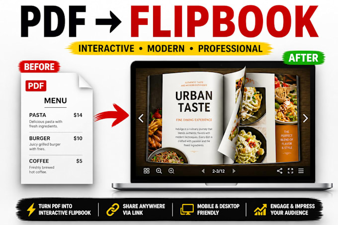 design modern digital menu or flipbook for your business