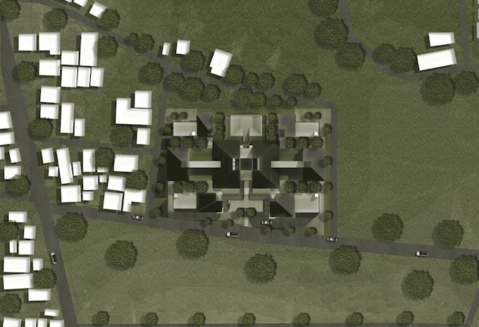 color render professional floor plan, elevation or section