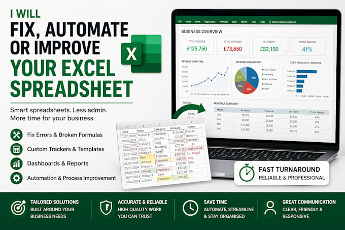 fix, automate or improve your excel spreadsheet