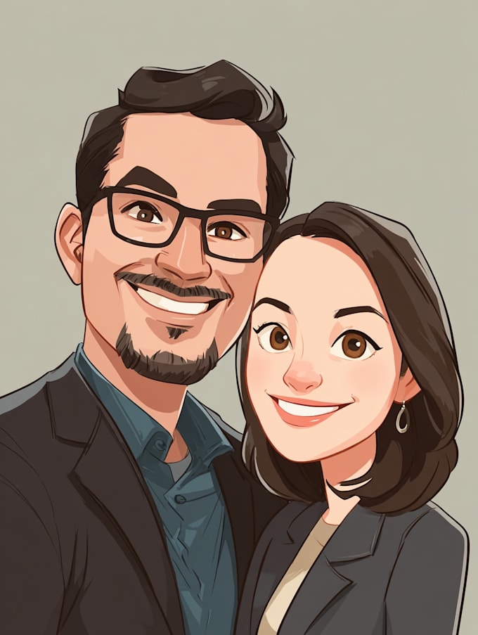 do couple caricature illustration for you