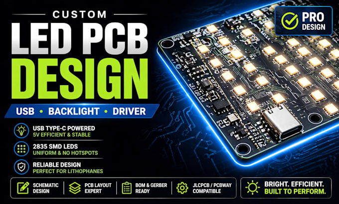 design custom led pcb, usb backlight pcb, led driver and lighting pcb