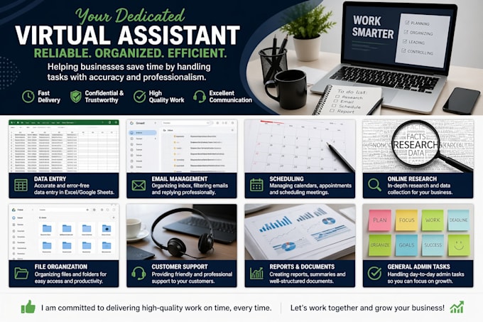 be your VA for admin tasks, data entry and scheduling