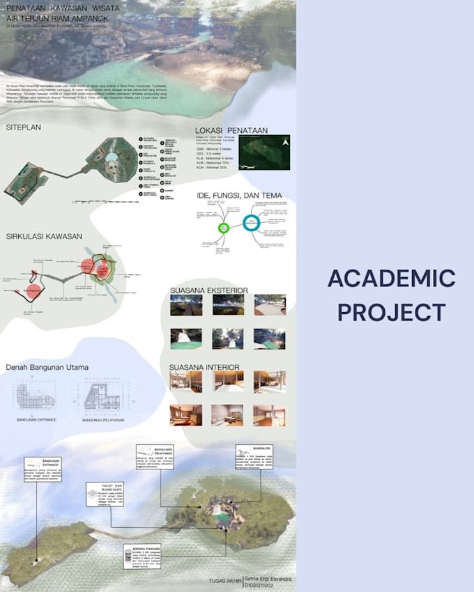 design architectural poster with 3d render presentation