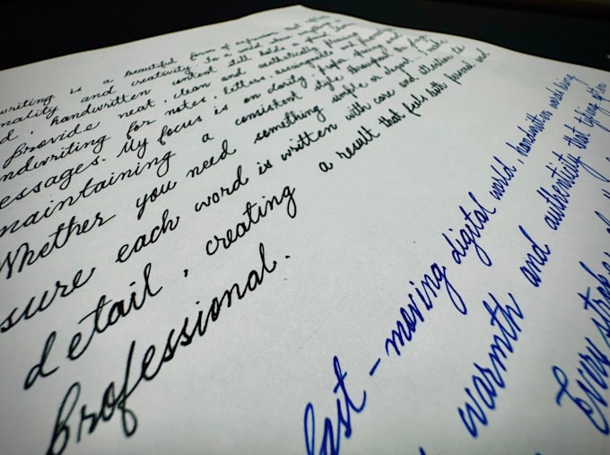 handwrite anything with my elegant writing skill