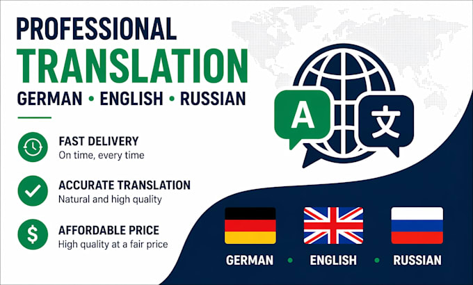 translate texts in german english and russian