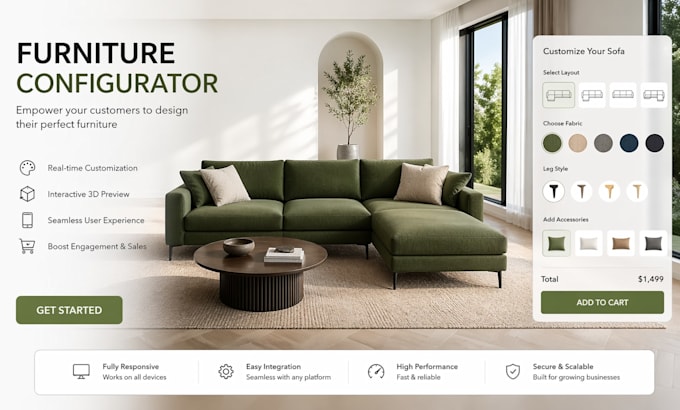 create custom 3d furniture configurator using three js and webgl