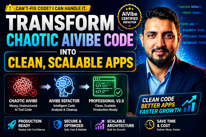 fix vibe coded app into clean, scalable websites