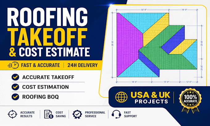 do detailed roofing quantitytakeoff, boq and cost estimation