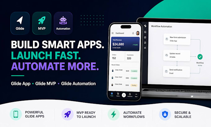 design glide app, glide mvp and glide automation workflow