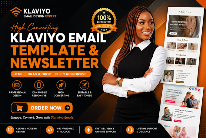 develop responsive klaviyo email template or newsletter
