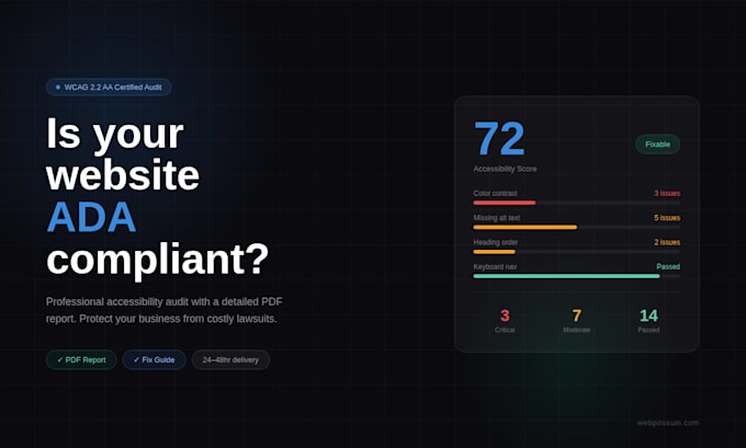 audit your website for wcag ada accessibility compliance