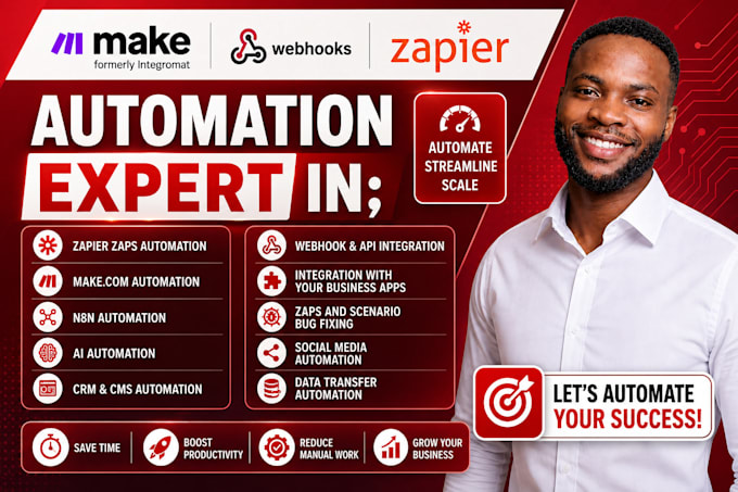 fix make com, made com, zapier webhook, setup make com automation, zapier expert