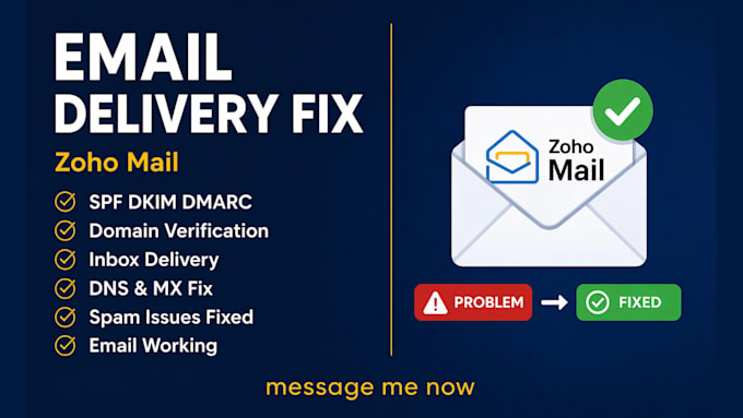 fix zoho mail deliverability spf dkim dmarc domain verification issues