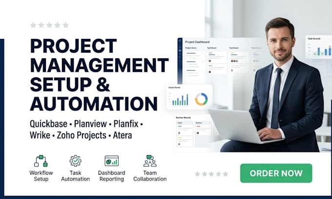 setup project management quickbase planview planfix wrike zoho projects atera