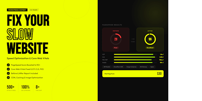 fix your slow wordpress website and boost the pagespeed score