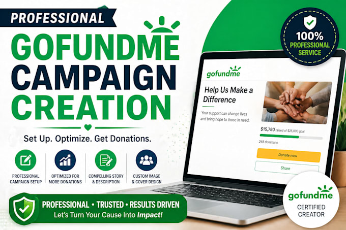 create and setup a complete gofundme campaign