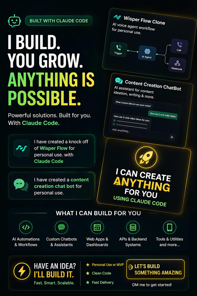 create an app for you using claude code