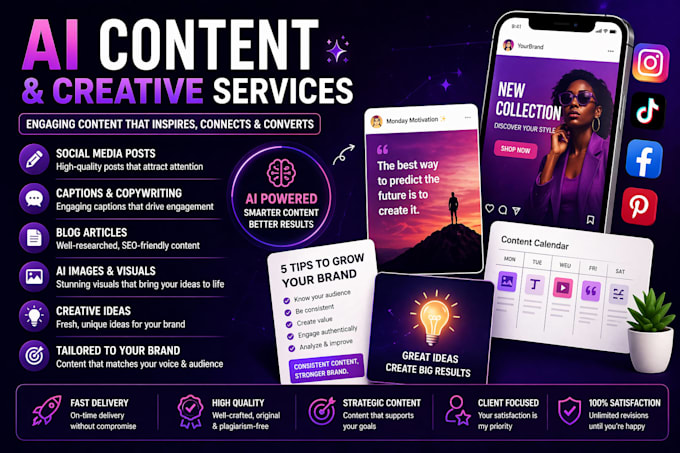 create engaging ai content, captions, posts, creative ideas