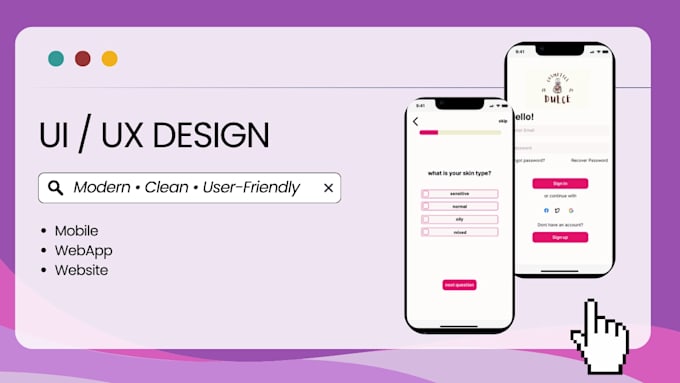 design UI UX, prototype and wireframes
