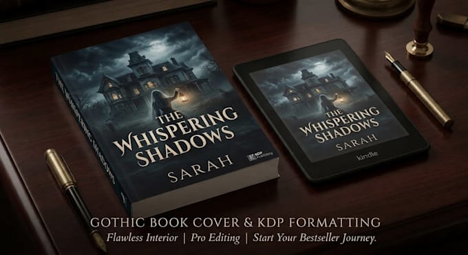 do amazon KDP book formatting, book editing, gothic book cover design