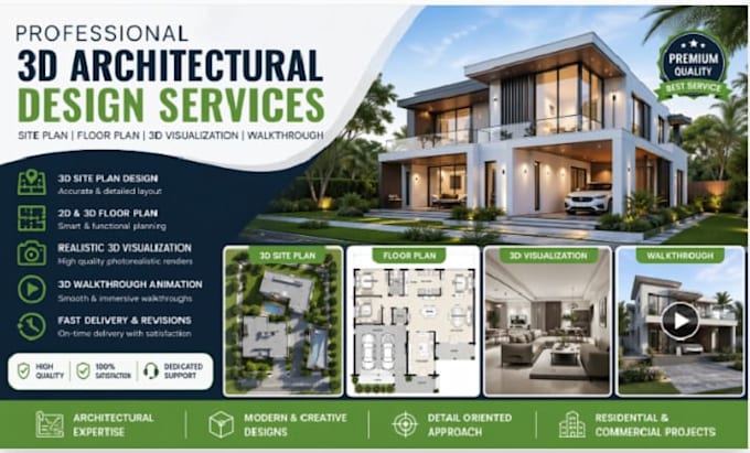 design 3d architectural site plan, floor plan, 3d visualization and walkthrough