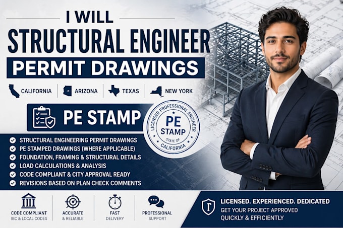 Structural engineer permit drawings california arizona texas new york ...