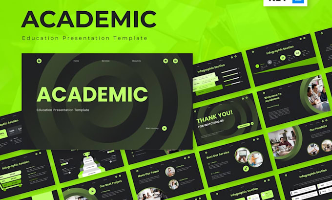 design academic presentation, educational slides startup business powerpoint