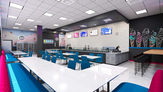 remodel restaurant interior,layout design,cafe, coffee shop,realistic bar render