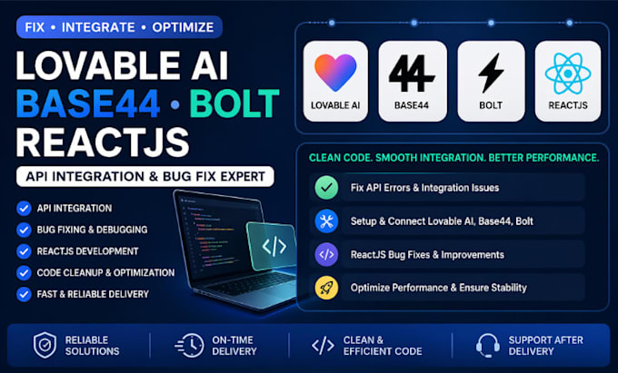 fix lovable ai api integration base44 bolt reactjs vibe coding base 44