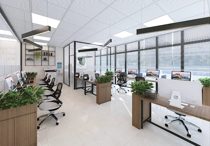redesign office interior,commercial space,coworking layout,home workspace render