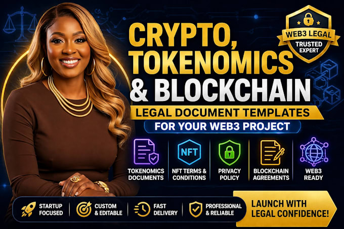 create crypto, tokenomics and blockchain legal document for web3 projects