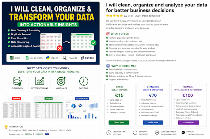 clean data and structure business